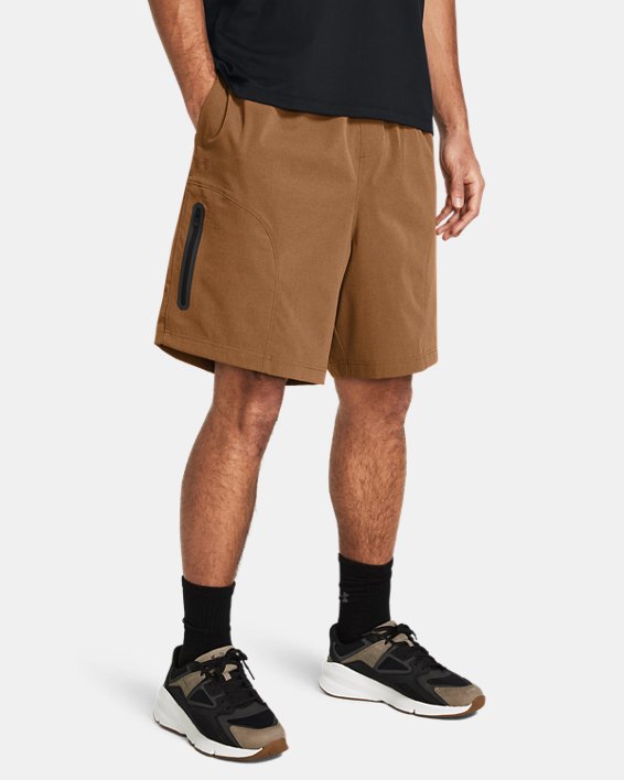 Men's UA Unstoppable Vent Shorts, Brown, pdpMainDesktop image number 0